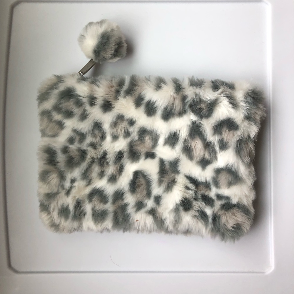 White Leopard PB Teen Pencil or Makeup Pouch